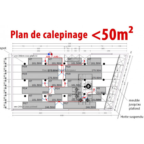 Plan de calepinage de moins de 50m²
