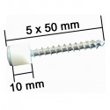 Set of 100 55mm flat-head screws + 10mm nylon spacers for fastening insulation and heating films