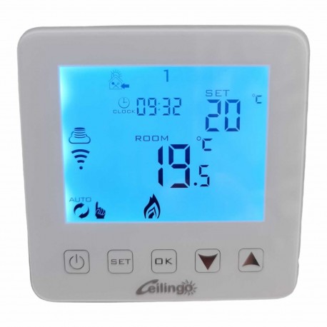 Programmable wifi and 4G thermostat for radiant ceilings