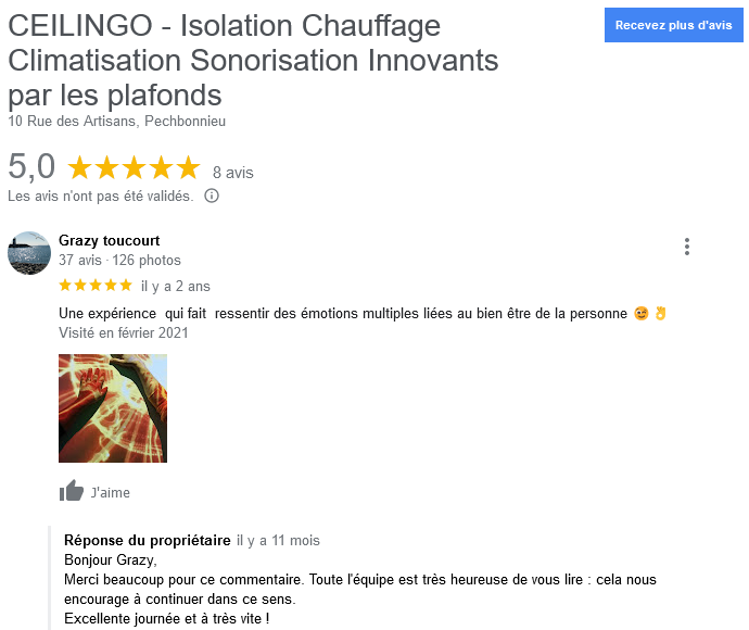 avis client sur les solutions ceilingo