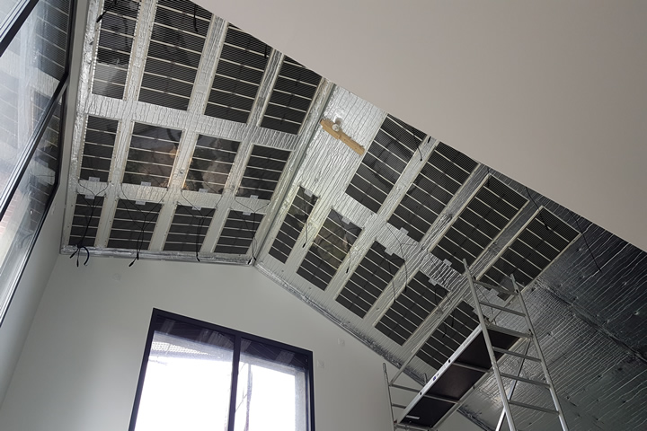 Plafond tendu chauffant grand volume Toulouse